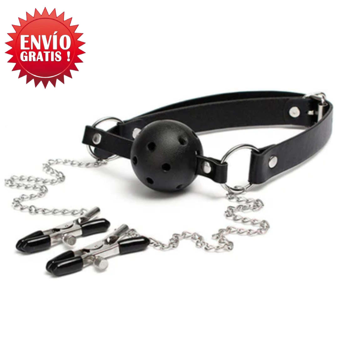 Ball Gag Con Pezoneras BK-20